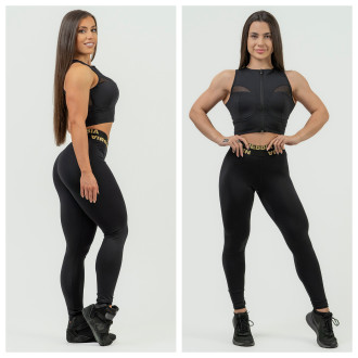 NEBBIA - Magas derekú fitness leggings 840 (black-gold)