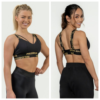 NEBBIA - Párnázott sportmelltartó 844 (black-gold)