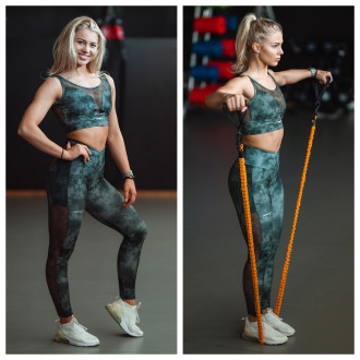 NEBBIA - Hálós fitness nadrág BREATHE 400 (camo green)