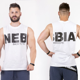 NEBBIA - Férfi edző trikó HARDCORE 144 (white)