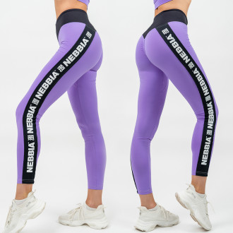 NEBBIA - Női magas derekú fitness leggings ICONIC 209 (lila)