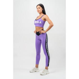 NEBBIA - Női magas derekú fitness leggings ICONIC 209 (lila)