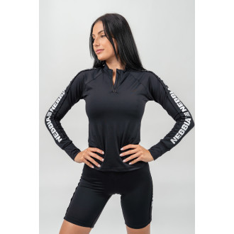 NEBBIA - Női galléros fitness felső WINNER 239 (black)