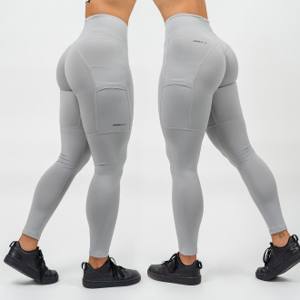 NEBBIA - High waist alakformáló leggings LEG DAY GOALS 248 (light grey)