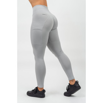 NEBBIA - High waist alakformáló leggings LEG DAY GOALS 248 (light grey)