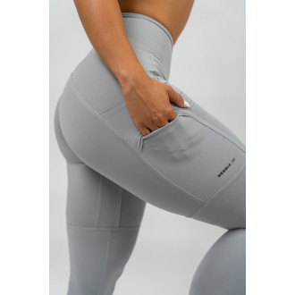 NEBBIA - High waist alakformáló leggings LEG DAY GOALS 248 (light grey)
