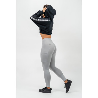 NEBBIA - High waist alakformáló leggings LEG DAY GOALS 248 (light grey)
