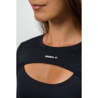 NEBBIA - Super cropped fitness felső TRUE HERO 257 (black)