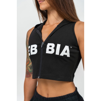 NEBBIA - Ujjatlan cropped melegítőfelső MUSCLE MOMMY 258 (black)