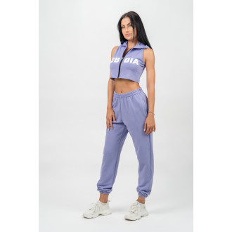 NEBBIA - Ujjatlan cropped melegítőfelső MUSCLE MOMMY 258 (light purple)