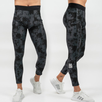 NEBBIA - Terepmintás férfi sport leggings 333 (black)