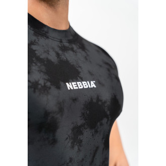 NEBBIA - Terepmintás kompressziós férfi póló 338 (black)