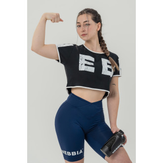 NEBBIA - Pamut crop top GAME ON 610 (black)