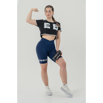 NEBBIA - Pamut crop top GAME ON 610 (black)