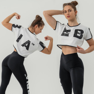 NEBBIA - Pamut crop top GAME ON 610 (white)