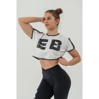 NEBBIA - Pamut crop top GAME ON 610 (white)