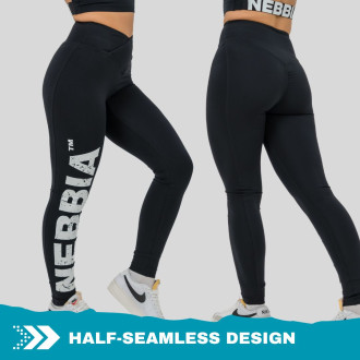 NEBBIA - Magas derekú fitness leggings GLUTE CHECK 613 (black)