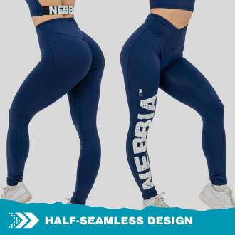 NEBBIA - Magas derekú fitness leggings GLUTE CHECK 613 (dark blue)