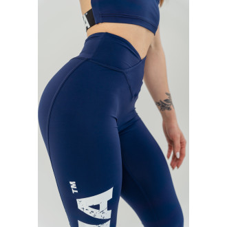 NEBBIA - Magas derekú fitness leggings GLUTE CHECK 613 (dark blue)