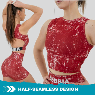 NEBBIA - Fitness crop top ROUGH GIRL 617 (red)