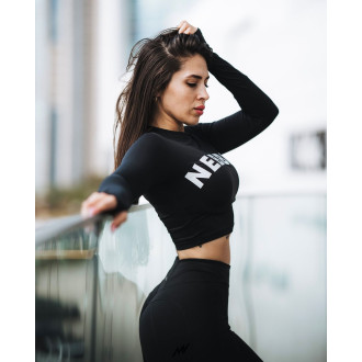 NEBBIA - Sporty HERO hosszú ujjú crop top 585 (black)