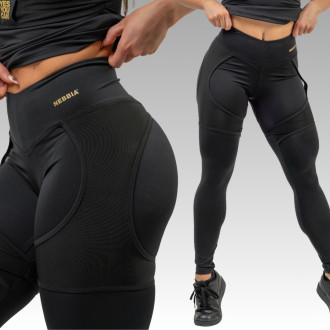 NEBBIA - Magas derekú hálós edző leggings 838 (black-gold)
