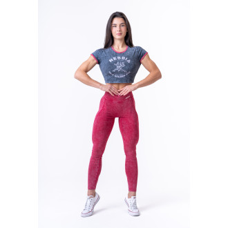 NEBBIA - Washed crop top póló GOLDEN AGE 782 (black)