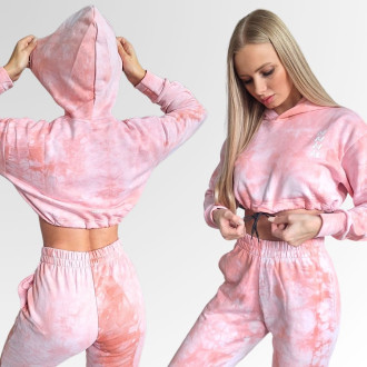 NEBBIA - Batikolt kapucnis pulóver Re-fresh 591 (pink)
