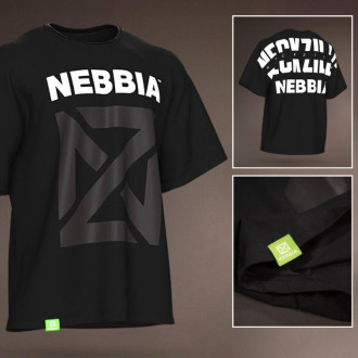 NEBBIA - Férfi oversized póló NECKZILLA 965 (black)