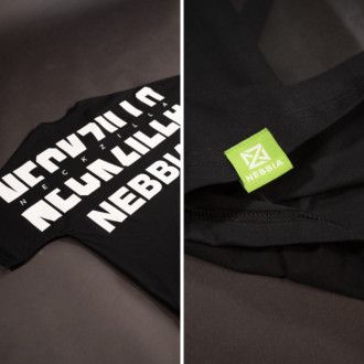 NEBBIA - Férfi oversized póló NECKZILLA 965 (black)