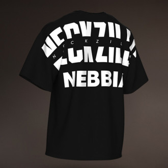 NEBBIA - Férfi oversized póló NECKZILLA 965 (black)