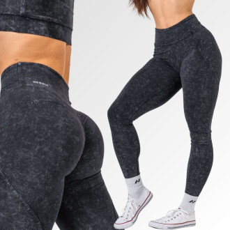NEBBIA - Washed magas derekú leggings pamutból GYM WARRIOR 776 (black)