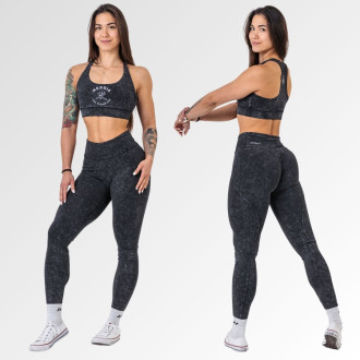 NEBBIA - Washed magas derekú leggings pamutból GYM WARRIOR 776 (black)