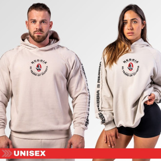 NEBBIA - Unisex washed kapucnis felső HERITAGE 793 (light grey)