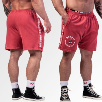 NEBBIA - Washed melegítő short LEGEND 786 (red)