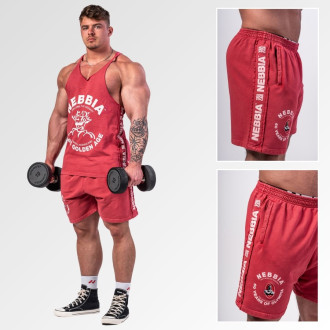 NEBBIA - Washed melegítő short LEGEND 786 (red)