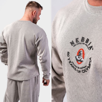 NEBBIA - Unisex oversized felső SIGNATURE 797 (light grey)