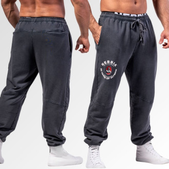NEBBIA - Washed zsebes melegítőnadrág LEGEND 795 (black)