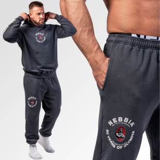 NEBBIA - Washed zsebes melegítőnadrág LEGEND 795 (black)