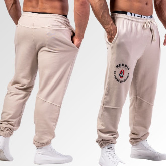 NEBBIA - Washed zsebes melegítőnadrág LEGEND 795 (light grey)
