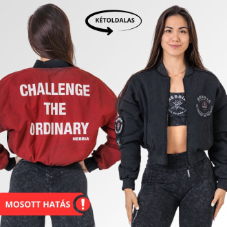 NEBBIA - Limitált kifordítható női bomber Mr.Olympia 784 (black)