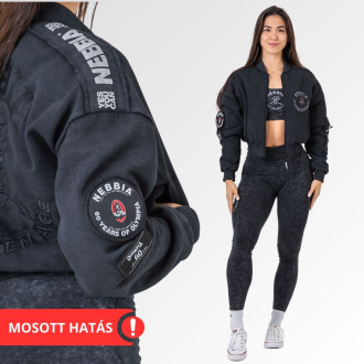 NEBBIA - Limitált kifordítható női bomber Mr.Olympia 784 (black)