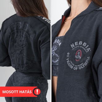NEBBIA - Limitált kifordítható női bomber Mr.Olympia 784 (black)