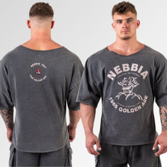 NEBBIA - Washed pamut rag top GOLDEN AGE 788 (black)