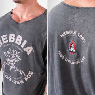 NEBBIA - Washed pamut rag top GOLDEN AGE 788 (black)