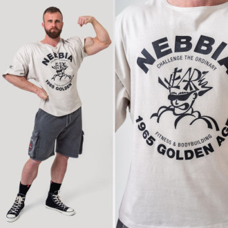 NEBBIA - Washed pamut rag top GOLDEN AGE 788 (light grey)