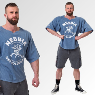 NEBBIA - Washed pamut rag top GOLDEN AGE 788 (blue)