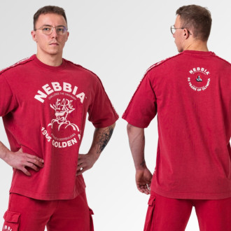 NEBBIA - Washed oversized póló GOLDEN AGE 790 (red)
