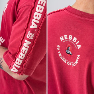 NEBBIA - Washed oversized póló GOLDEN AGE 790 (red)