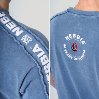 NEBBIA - Washed oversized póló GOLDEN AGE 790 (blue)